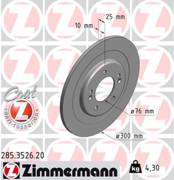 Zimmermann Brake Disc for HYUNDAI i40 CW (VF) rear