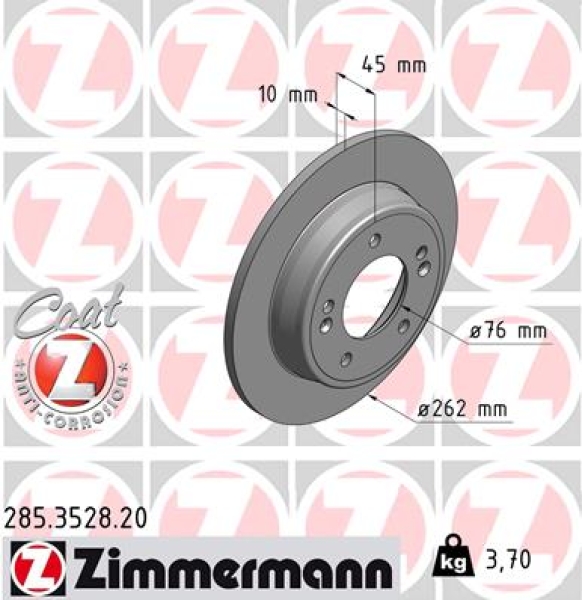 Zimmermann Brake Disc for HYUNDAI i30 (GD) rear