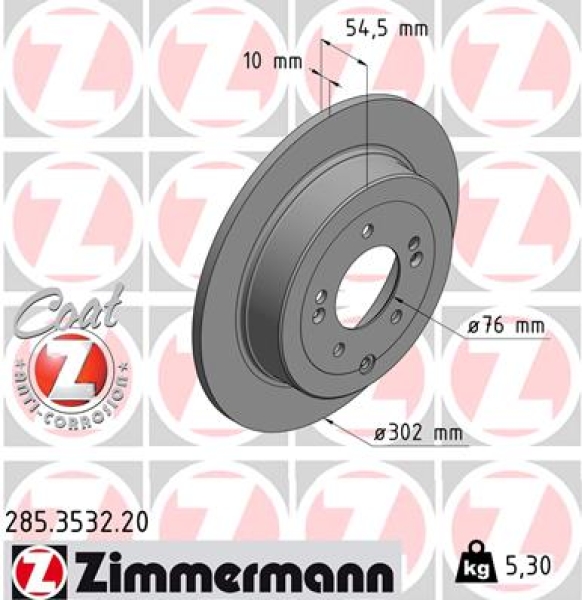 Zimmermann Brake Disc for KIA SPORTAGE (QL, QLE) rear