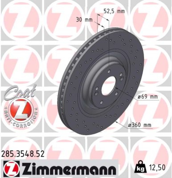 Zimmermann Sport Brake Disc for HYUNDAI KONA (OS, OSE, OSI) front