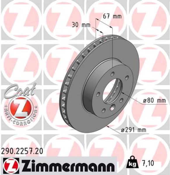 Zimmermann Brake Disc for DAIMLER DAIMLER XJ (X30_) front