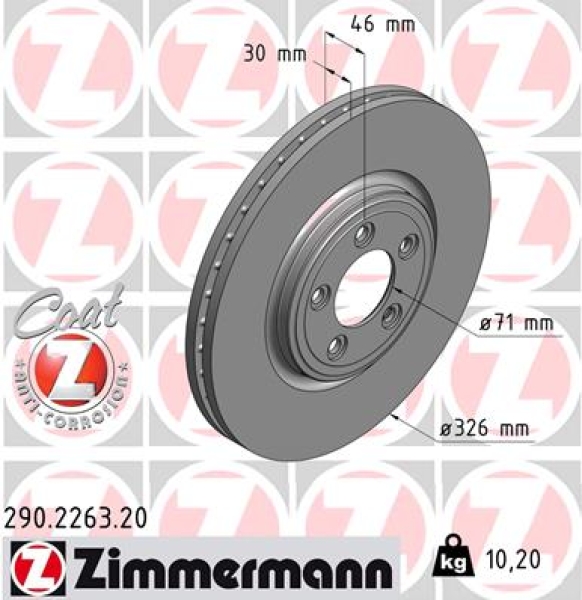 Zimmermann Brake Disc for JAGUAR XF (X250) front