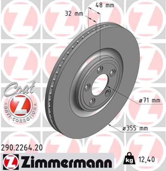 Zimmermann Brake Disc for JAGUAR XJ (X351) front