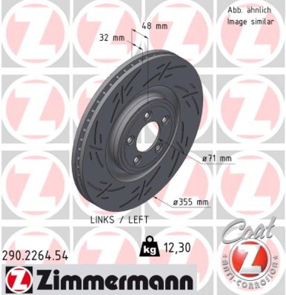 Zimmermann Sportbremsscheibe Black Z für JAGUAR F-TYPE Coupe (X152) vorne links