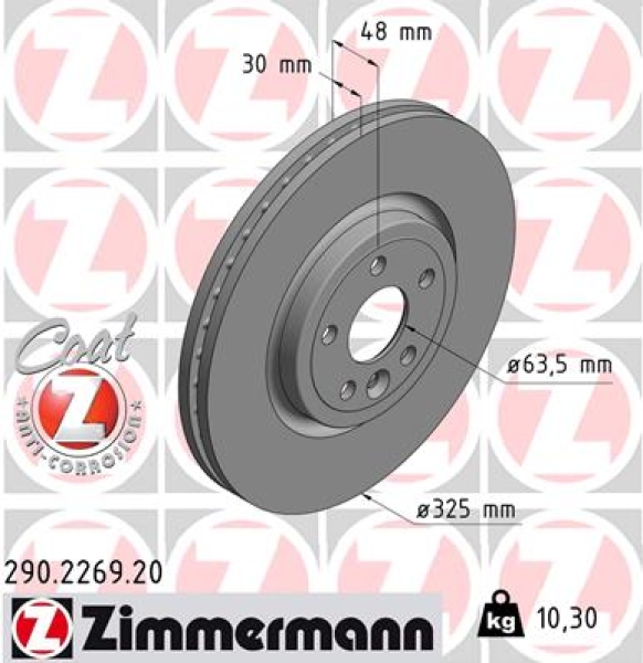 Zimmermann Bremsscheibe für JAGUAR F-PACE (X761) vorne