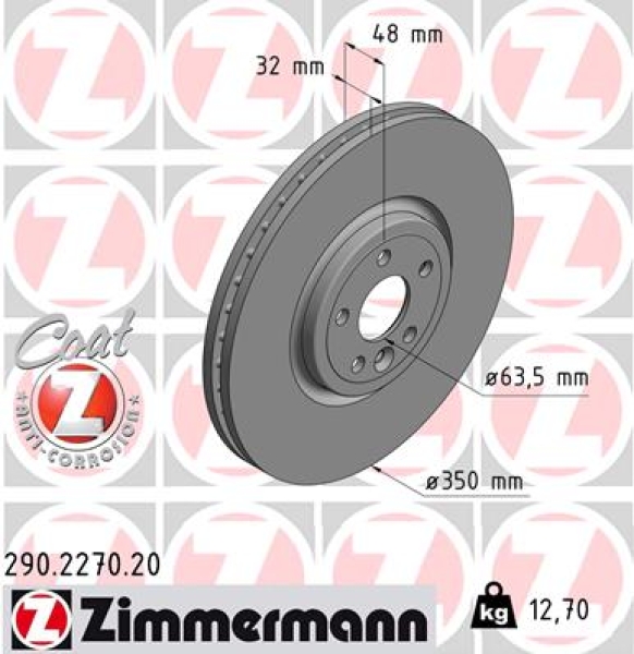 Zimmermann Brake Disc for JAGUAR XF (X260) front