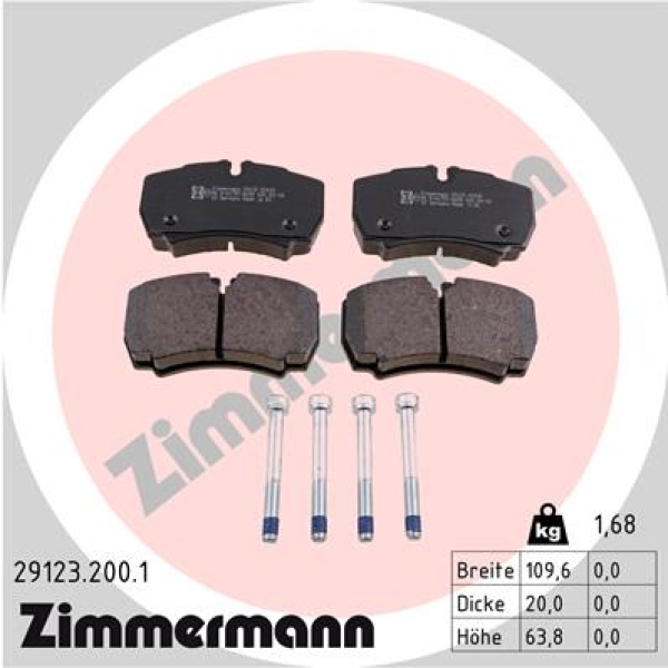 Zimmermann Brake pads for IVECO DAILY III Pritsche/Fahrgestell rear