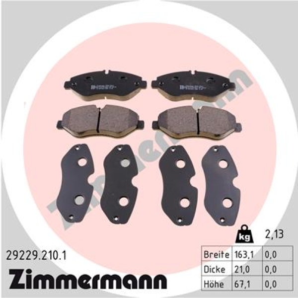 Zimmermann Brake pads for IVECO DAILY V Kasten/Kombi front