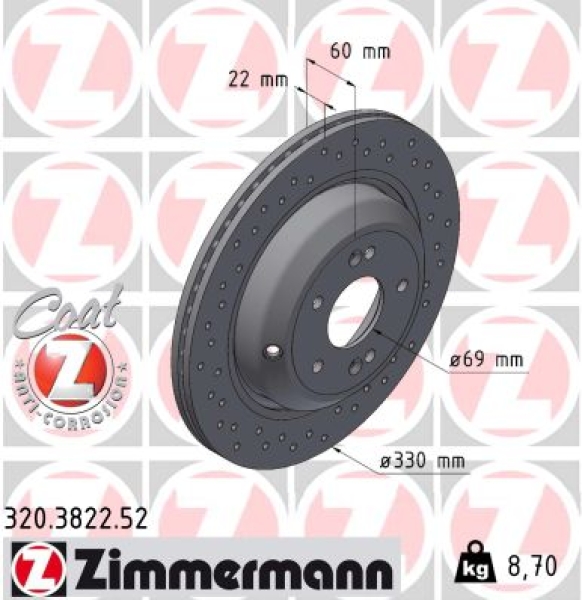 Zimmermann Sportbremsscheibe Sport Z für GENESIS G70 (IK) hinten