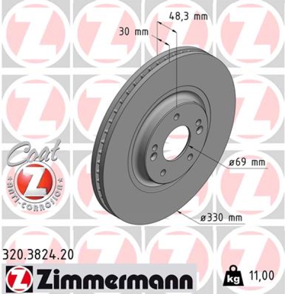 Zimmermann Brake Disc for KIA OPTIMA Sportswagon (JF) front