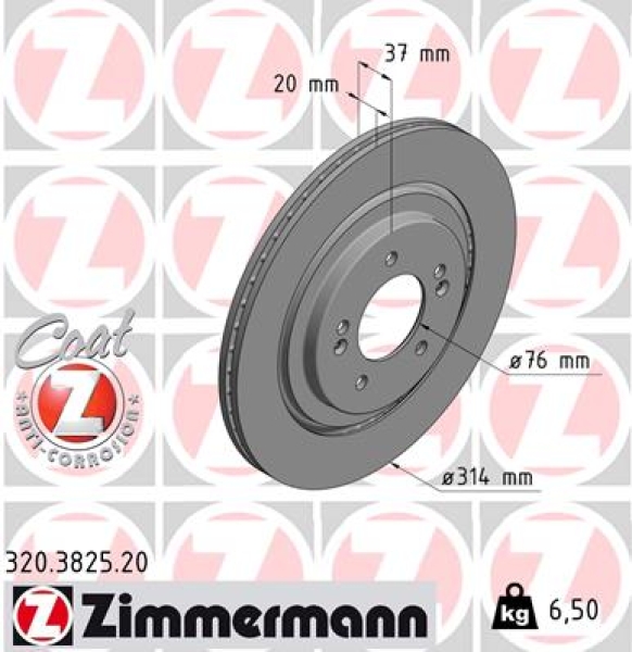 Zimmermann Brake Disc for KIA OPTIMA Sportswagon (JF) rear