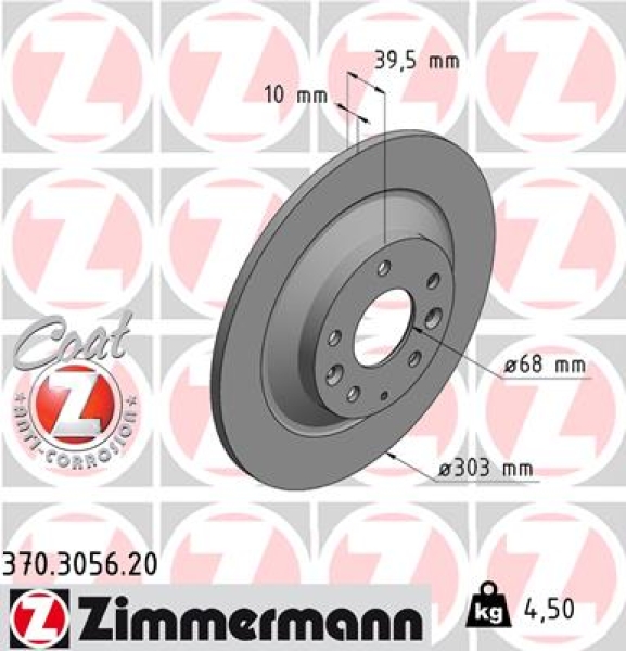 Zimmermann Brake Disc for MAZDA CX-5 (KE, GH) rear