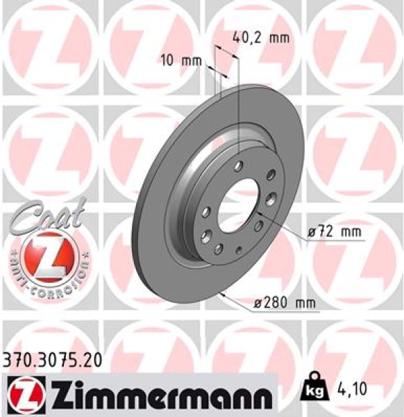 Zimmermann Brake Disc for MAZDA 6 Sport (GH) rear