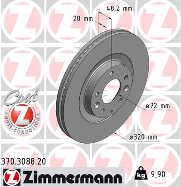 Zimmermann Brake Disc for MAZDA CX-7 (ER) front