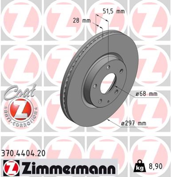 Zimmermann Brake Disc for MAZDA 6 Kombi (GJ, GL) front