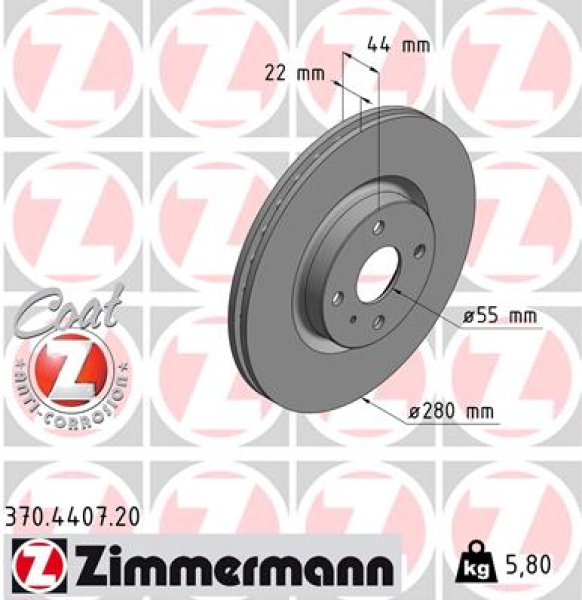 Zimmermann Bremsscheibe für MAZDA MX-5 RF Targa (ND) vorne