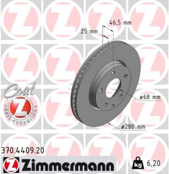 Zimmermann Bremsscheibe für MAZDA 3 Stufenheck (BP_) vorne