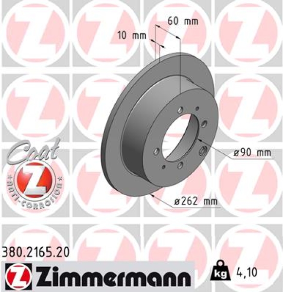 Zimmermann Bremsscheibe für MITSUBISHI GALANT V Stufenheck (E5_A, E7_A, E8_A) hinten