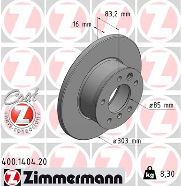 Zimmermann Brake Disc for MERCEDES-BENZ G-KLASSE (W461) front