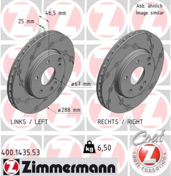 Zimmermann Sport Brake Disc for MERCEDES-BENZ C-KLASSE (W202) front