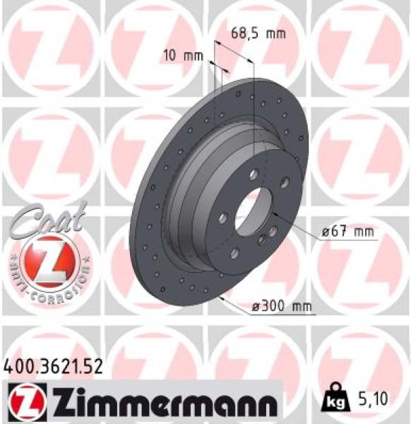 Zimmermann Sportbremsscheibe Sport Z für MERCEDES-BENZ CLS Shooting Brake (X218) hinten