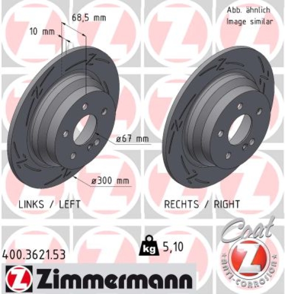 Zimmermann Sportbremsscheibe Black Z für MERCEDES-BENZ CLS Shooting Brake (X218) hinten
