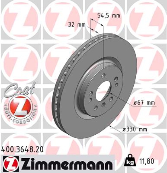 Zimmermann Brake Disc for MERCEDES-BENZ R-KLASSE (W251, V251) front