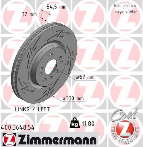 Zimmermann Brake Disc for MERCEDES-BENZ R-KLASSE (W251, V251) front left