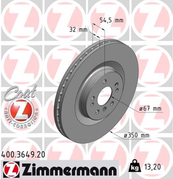 Zimmermann Brake Disc for MERCEDES-BENZ GL-KLASSE (X164) front