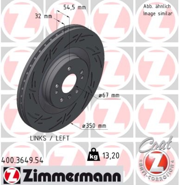 Zimmermann Brake Disc for MERCEDES-BENZ GL-KLASSE (X164) front left