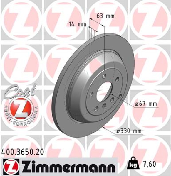 Zimmermann Brake Disc for MERCEDES-BENZ M-KLASSE (W164) rear