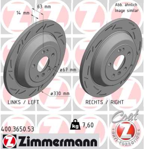 Zimmermann Sportbremsscheibe Black Z für MERCEDES-BENZ R-KLASSE (W251, V251) hinten