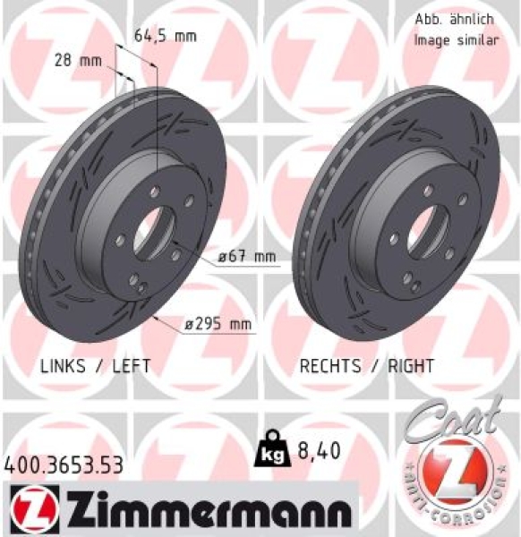 Zimmermann Brake Disc for MERCEDES-BENZ E-KLASSE Cabriolet (A207) front