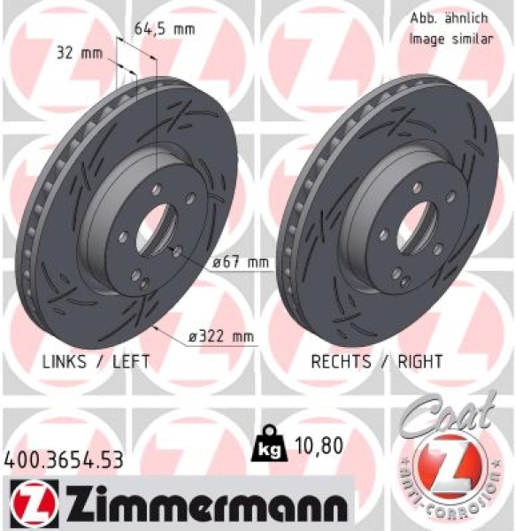 Zimmermann Sport Brake Disc for MERCEDES-BENZ C-KLASSE (W204) front
