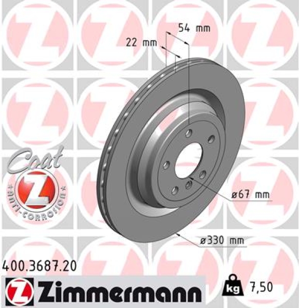 Zimmermann Brake Disc for MERCEDES-BENZ M-KLASSE (W166) rear