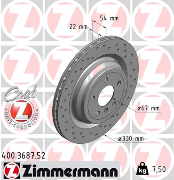 Zimmermann Sport Brake Disc for MERCEDES-BENZ GLE (W166) rear