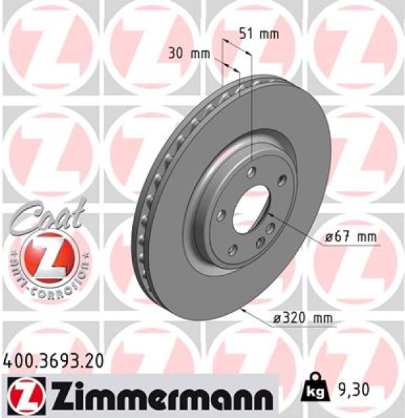 Zimmermann Bremsscheibe für MERCEDES-BENZ CLA Coupe (C117) vorne