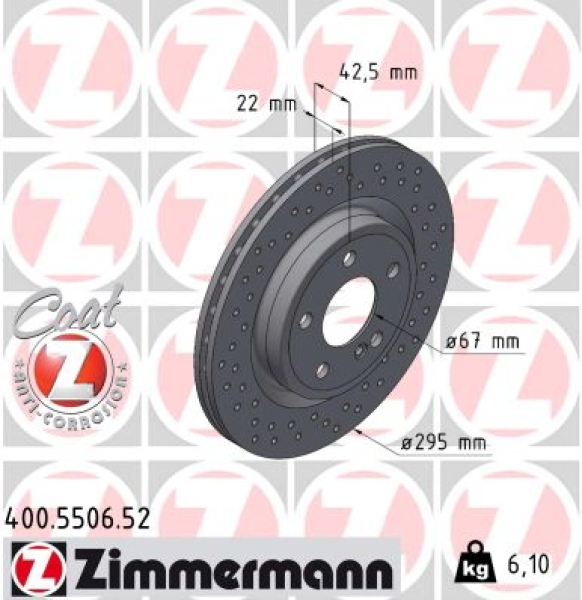 Zimmermann Sport Brake Disc for MERCEDES-BENZ CLA Shooting Brake (X117) rear