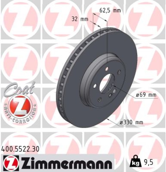 Zimmermann Brake Disc for MERCEDES-BENZ E-KLASSE Coupe (C238) front