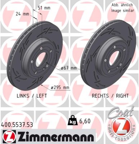 Zimmermann Sport Brake Disc for MERCEDES-BENZ A-KLASSE Stufenheck (V177) front