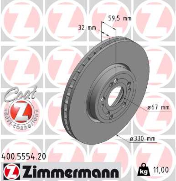 Zimmermann Brake Disc for MERCEDES-BENZ GLE (V167) front