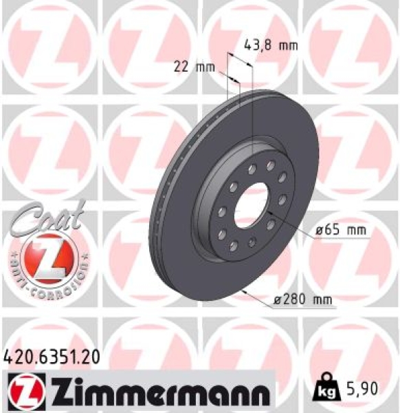 Zimmermann Brake Disc for MG MG 3 (ZP2_) front