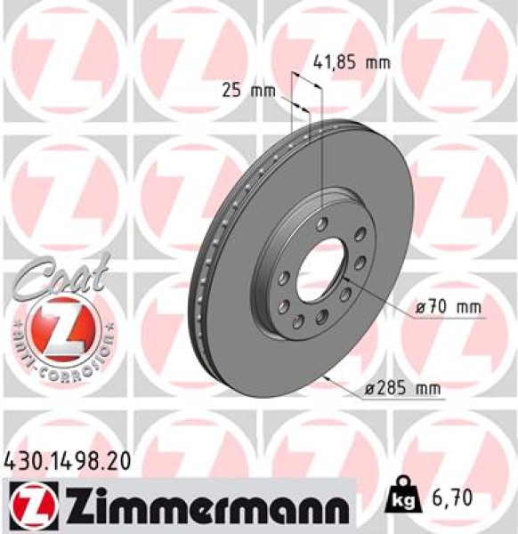 Zimmermann Brake Disc for SAAB 9-3 (YS3F) front
