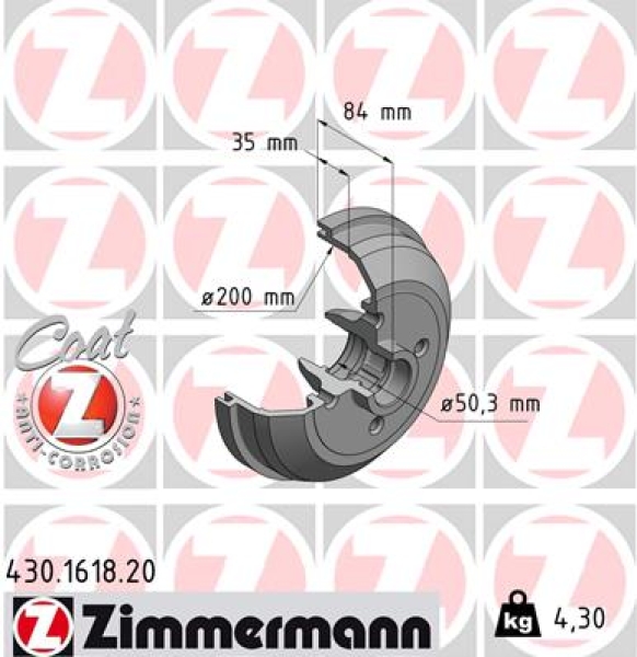 Zimmermann Brake Drum for OPEL CORSA B (S93) rear