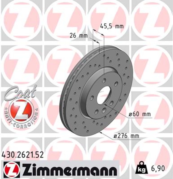 Zimmermann Sportbremsscheibe Sport Z für OPEL ASTRA J Stufenheck vorne