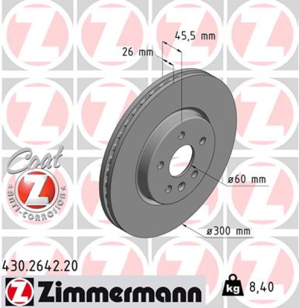 Zimmermann Brake Disc for OPEL ASTRA K (B16) front