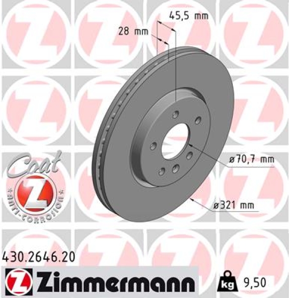Zimmermann Brake Disc for OPEL INSIGNIA B Grand Sport (Z18) front