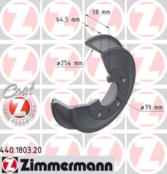 Zimmermann Bremstrommel für CITROËN JUMPER Pritsche/Fahrgestell (230) hinten