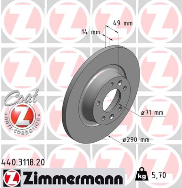 Zimmermann Bremsscheibe für FIAT SCUDO Pritsche/Fahrgestell (270_, 272_) hinten