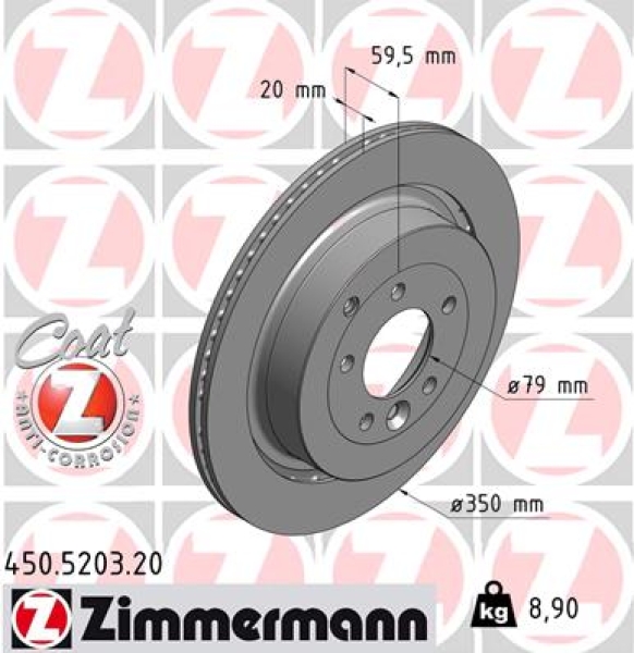 Zimmermann Brake Disc for LAND ROVER RANGE ROVER SPORT (L320) rear